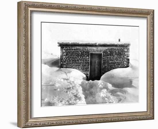 A Miner's Cabin Built from Bottles, Goldfield, Nevada, c 1900-1930-Charles Pierce-Framed Art Print