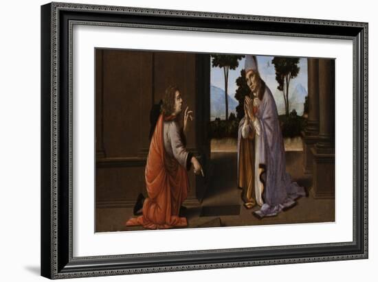 A Miracle of Saint Donato of Arezzo, C.1479-85 (Tempera on Panel)-Lorenzo di Credi-Framed Giclee Print