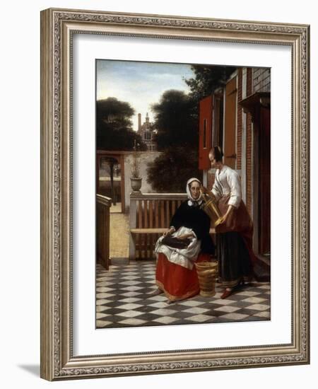 A Mistress and Her Maid, 1660-Pieter de Hooch-Framed Giclee Print