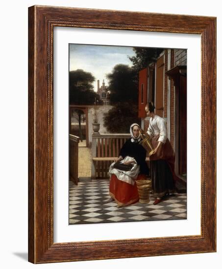 A Mistress and Her Maid, 1660-Pieter de Hooch-Framed Giclee Print