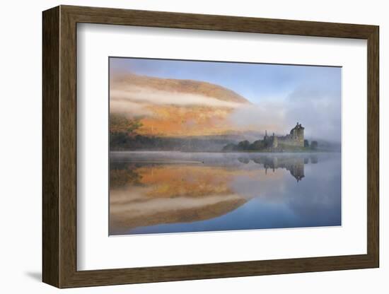 A Misty Morning Beside Loch Awe with Views to Kilchurn Castle, Argyll and Bute, Scotland. Autumn-Adam Burton-Framed Photographic Print