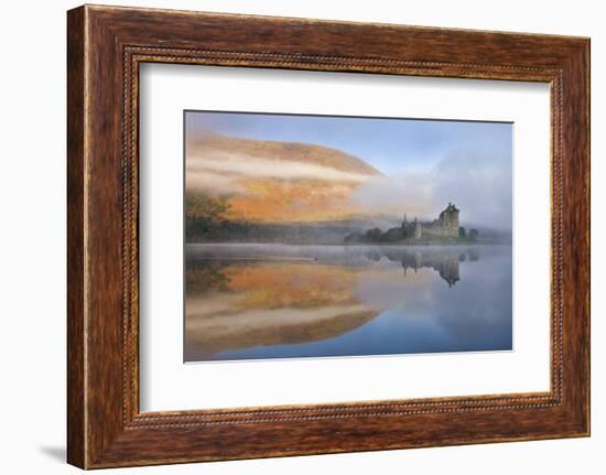 A Misty Morning Beside Loch Awe with Views to Kilchurn Castle, Argyll and Bute, Scotland. Autumn-Adam Burton-Framed Photographic Print