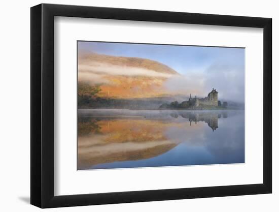 A Misty Morning Beside Loch Awe with Views to Kilchurn Castle, Argyll and Bute, Scotland. Autumn-Adam Burton-Framed Photographic Print
