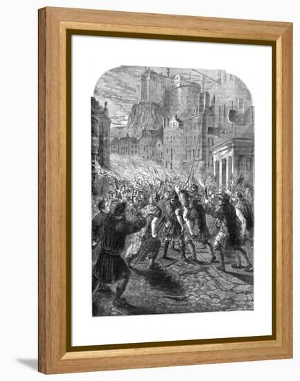 A Mob Carrying Captain John Porteous to His Execution, Edinburgh, 1736-null-Framed Premier Image Canvas