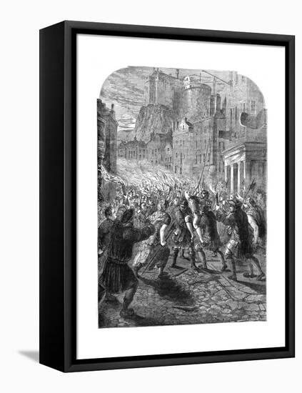 A Mob Carrying Captain John Porteous to His Execution, Edinburgh, 1736-null-Framed Premier Image Canvas