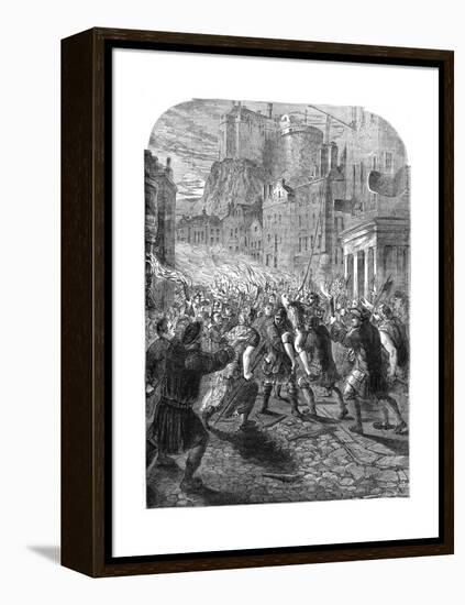 A Mob Carrying Captain John Porteous to His Execution, Edinburgh, 1736-null-Framed Premier Image Canvas