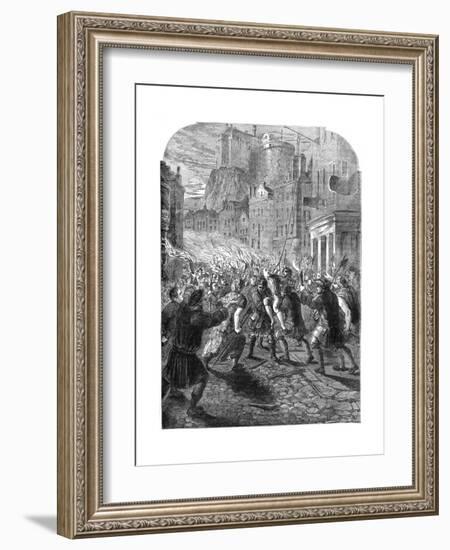 A Mob Carrying Captain John Porteous to His Execution, Edinburgh, 1736-null-Framed Giclee Print