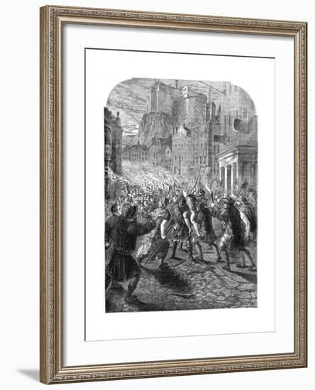 A Mob Carrying Captain John Porteous to His Execution, Edinburgh, 1736-null-Framed Giclee Print