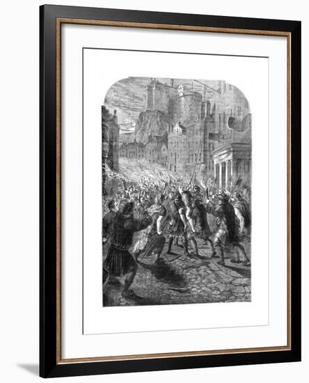 A Mob Carrying Captain John Porteous to His Execution, Edinburgh, 1736-null-Framed Giclee Print