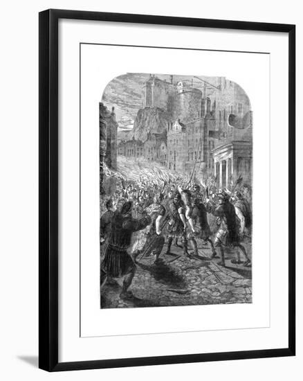 A Mob Carrying Captain John Porteous to His Execution, Edinburgh, 1736-null-Framed Giclee Print