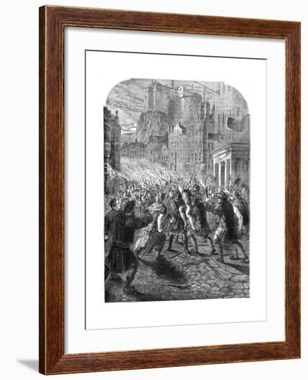 A Mob Carrying Captain John Porteous to His Execution, Edinburgh, 1736-null-Framed Giclee Print