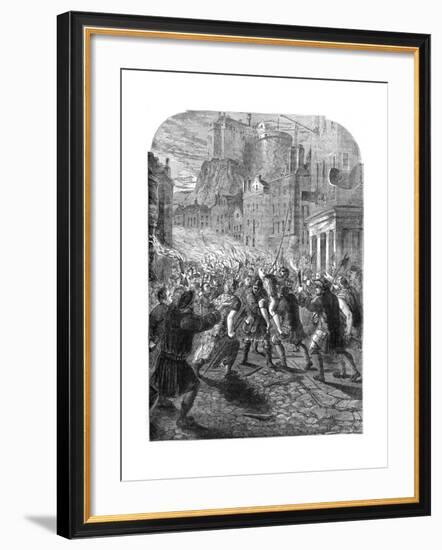 A Mob Carrying Captain John Porteous to His Execution, Edinburgh, 1736-null-Framed Giclee Print