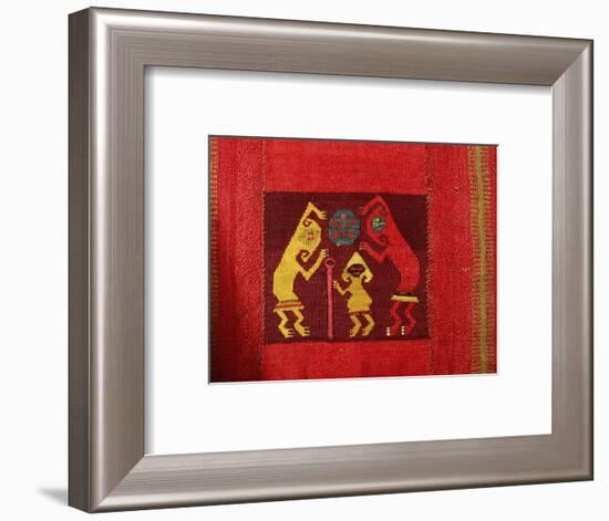 A Mochica textile showing three supernatural figures, northern coastal Peru, 1-700-Werner Forman-Framed Giclee Print