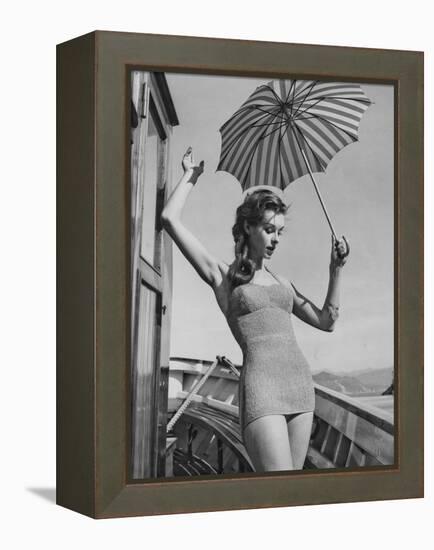 A Model Wearing a Swimsuit-null-Framed Premier Image Canvas