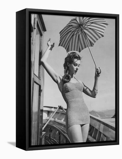 A Model Wearing a Swimsuit-null-Framed Premier Image Canvas