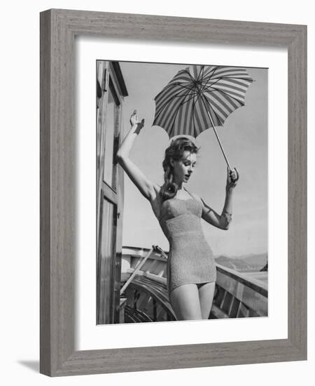 A Model Wearing a Swimsuit-null-Framed Photographic Print