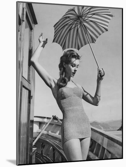 A Model Wearing a Swimsuit-null-Mounted Photographic Print
