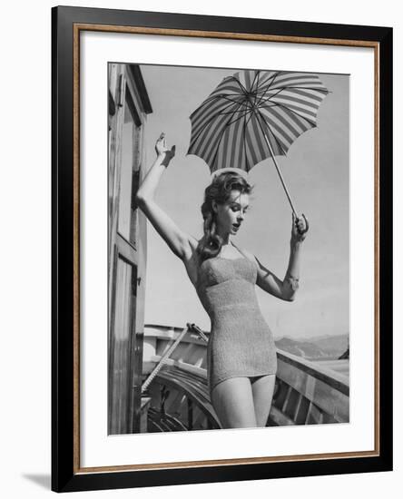 A Model Wearing a Swimsuit-null-Framed Photographic Print