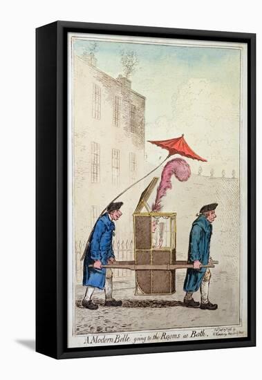 A Modern Belle Going to the Rooms at Bath, Published by Hannah Humphrey in 1796-James Gillray-Framed Premier Image Canvas