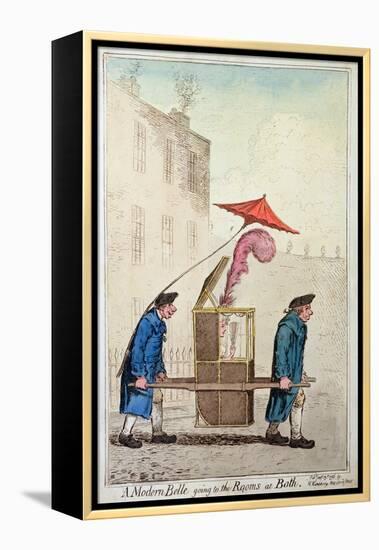 A Modern Belle Going to the Rooms at Bath, Published by Hannah Humphrey in 1796-James Gillray-Framed Premier Image Canvas