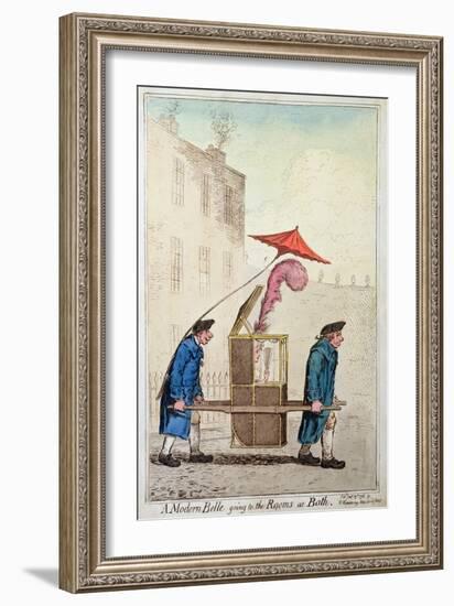 A Modern Belle Going to the Rooms at Bath, Published by Hannah Humphrey in 1796-James Gillray-Framed Giclee Print