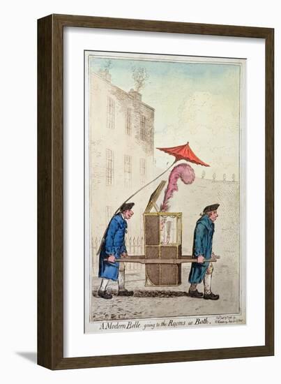 A Modern Belle Going to the Rooms at Bath, Published by Hannah Humphrey in 1796-James Gillray-Framed Giclee Print