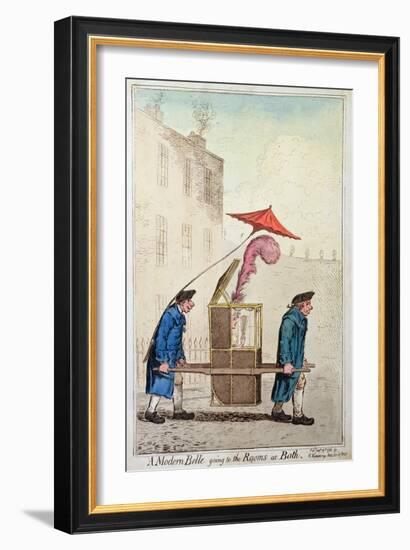 A Modern Belle Going to the Rooms at Bath, Published by Hannah Humphrey in 1796-James Gillray-Framed Giclee Print