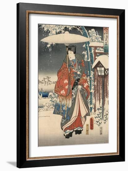 A Modern Version of the Tale of Genji in Snow Scenes-null-Framed Giclee Print