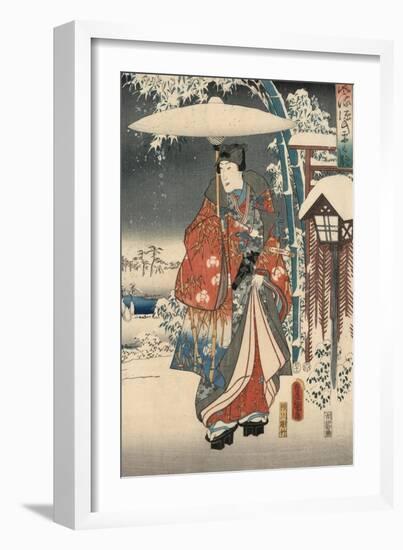 A Modern Version of the Tale of Genji in Snow Scenes-null-Framed Giclee Print