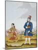 A Moghul Nobleman with His Wife, Tanjore School, circa 1820s-null-Mounted Giclee Print