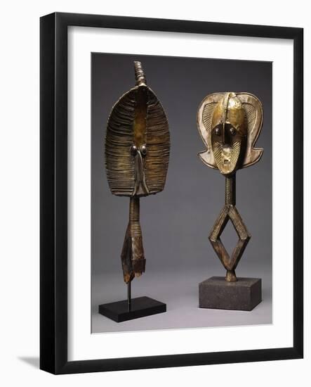 A Mohongwe Reliquary Figure, and a Kota Brass-Covered Reliquary Figure, Mbulu-Ngulu-null-Framed Giclee Print