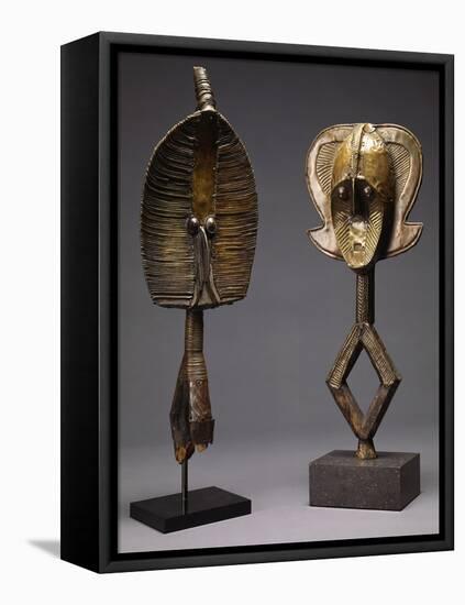 A Mohongwe Reliquary Figure, and a Kota Brass-Covered Reliquary Figure, Mbulu-Ngulu-null-Framed Premier Image Canvas