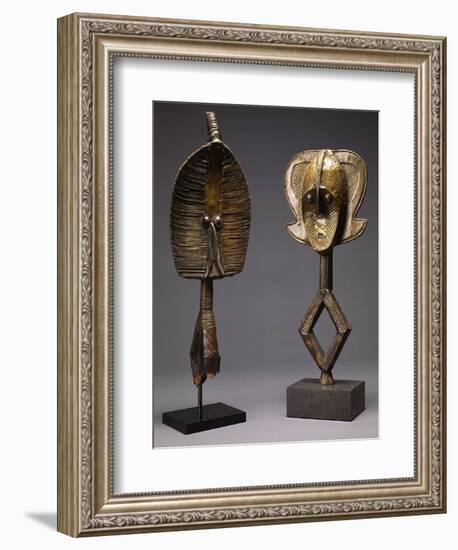 A Mohongwe Reliquary Figure, and a Kota Brass-Covered Reliquary Figure, Mbulu-Ngulu-null-Framed Giclee Print