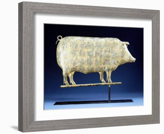 A Molded and Copper Gilded Copper Pig Weathervane, American, 19th Century-null-Framed Giclee Print