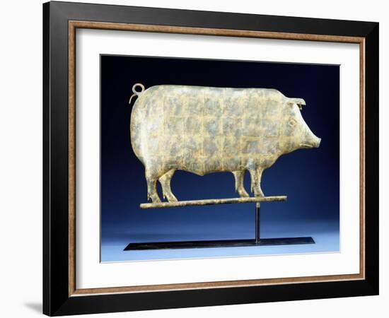 A Molded and Copper Gilded Copper Pig Weathervane, American, 19th Century-null-Framed Giclee Print