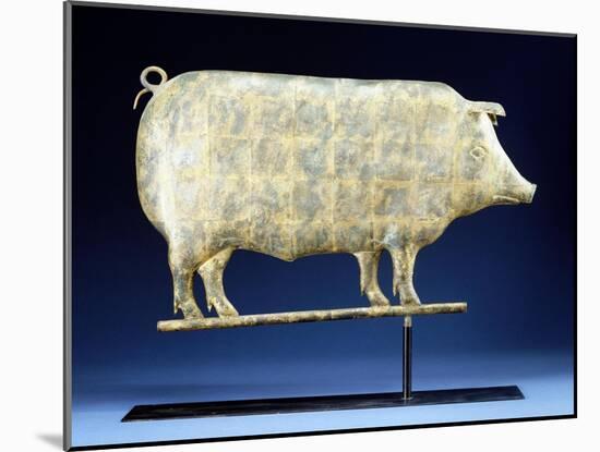 A Molded and Copper Gilded Copper Pig Weathervane, American, 19th Century-null-Mounted Giclee Print