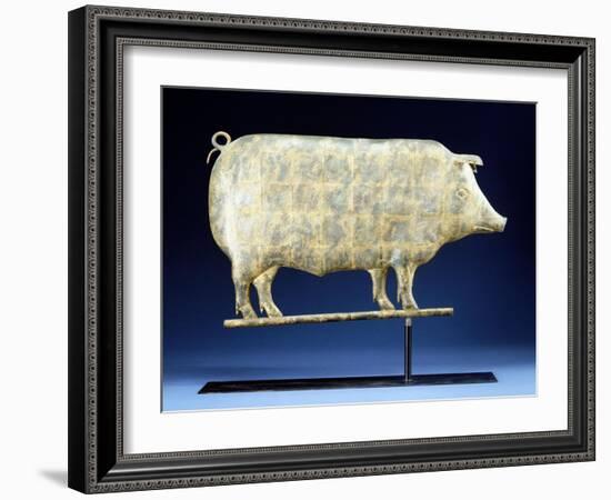 A Molded and Copper Gilded Copper Pig Weathervane, American, 19th Century-null-Framed Giclee Print