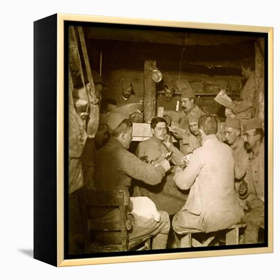 A Moment of Rest, the Game of the Shackle, First World War (Stereoscopic Glass Plate)-Anonymous Anonymous-Framed Premier Image Canvas