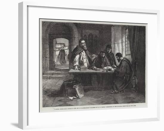 A Monk Instructing Others in the Art of Illumination-null-Framed Giclee Print