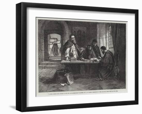 A Monk Instructing Others in the Art of Illumination-null-Framed Giclee Print