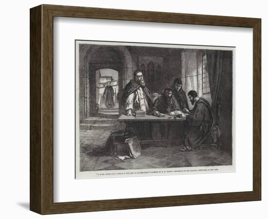 A Monk Instructing Others in the Art of Illumination-null-Framed Giclee Print