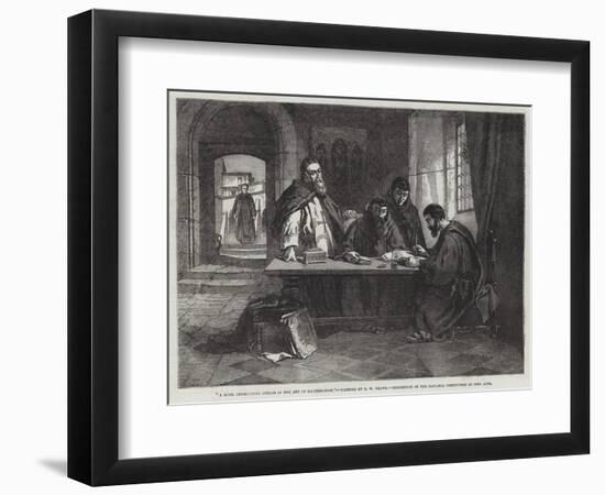 A Monk Instructing Others in the Art of Illumination-null-Framed Giclee Print