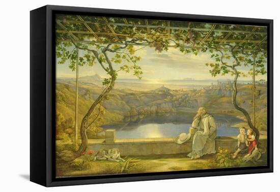 A Monk on a Terrace at the Nemi Lake, 1818-Joachim Faber-Framed Premier Image Canvas