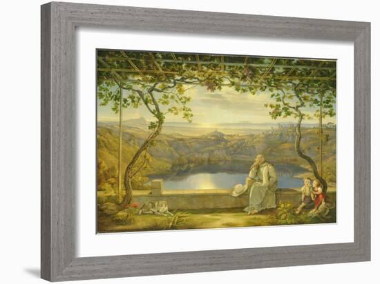 A Monk on a Terrace at the Nemi Lake, 1818-Joachim Faber-Framed Giclee Print