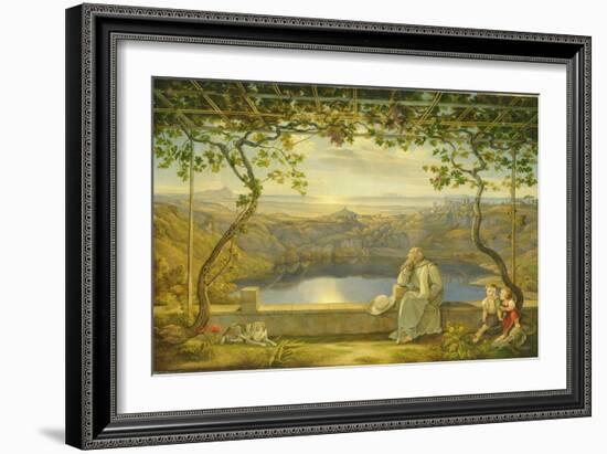 A Monk on a Terrace at the Nemi Lake, 1818-Joachim Faber-Framed Giclee Print