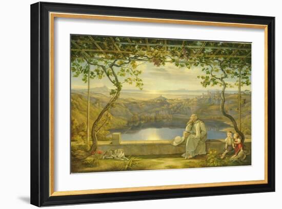 A Monk on a Terrace at the Nemi Lake, 1818-Joachim Faber-Framed Giclee Print