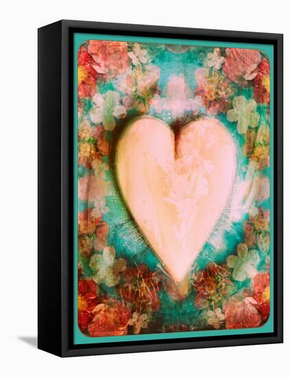 A Montage of a Heart with Flowers-Alaya Gadeh-Framed Premier Image Canvas