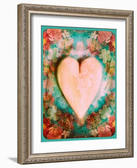 A Montage of a Heart with Flowers-Alaya Gadeh-Framed Photographic Print