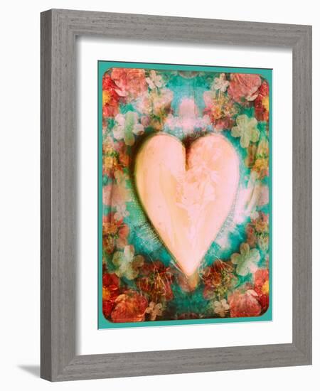 A Montage of a Heart with Flowers-Alaya Gadeh-Framed Photographic Print