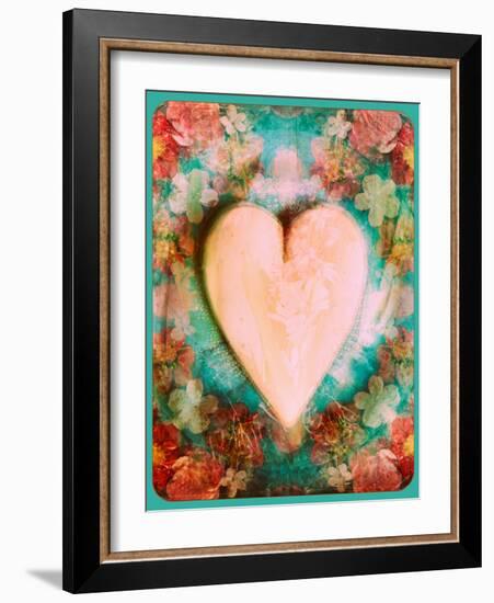 A Montage of a Heart with Flowers-Alaya Gadeh-Framed Photographic Print